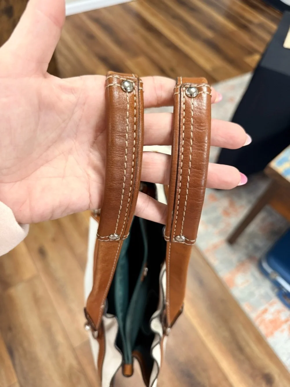 SOLD
Coach Penelope Pebbled Leather Tote | Cream & Saddle | EUC - Picture 8 of 12